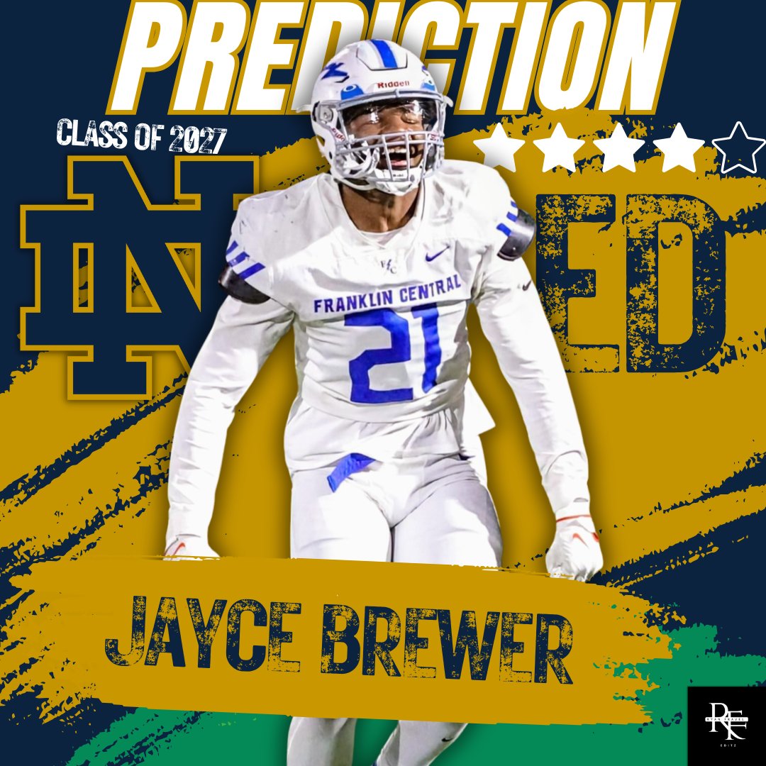 Fravel_Ryan's tweet image. BREAKING: Class Of 2027 4⭐ EDGE Jayce Brewer (@JayceBrewer2027) has just received a Rivals RPM Insider Prediction to land with Notre Dame, via Steve Wiltfong!👀☘️
He took his first visit to South Bend back in April.
Brewer ranks as the #103 Overall Player & the #12 EDGE in the…