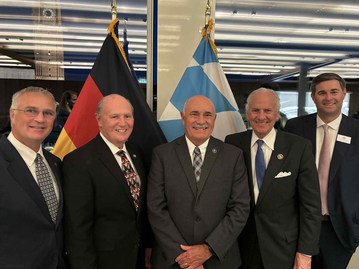 Celebrating 50 years of economic partnership between Germany and South Carolina with key state leaders at the German-American Chamber of Commerce Business Conference in Munich, Germany this week. Brad Neese, Thomas Alexander, Dr. Tim Hardee, Henry McMaster, and Murrell Smith.