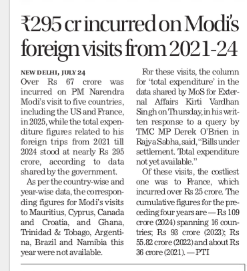 KaliKamlesh's tweet image. 💸 ₹295 crore spent on PM Modi’s foreign visits (2021–2024), govt reveals.   2023 alone: ₹93 crore across 5 countries—France topped at ₹25 crore.

#ModiForeignVisits #GovtExpenditure #Accountability #IndiaPolitics