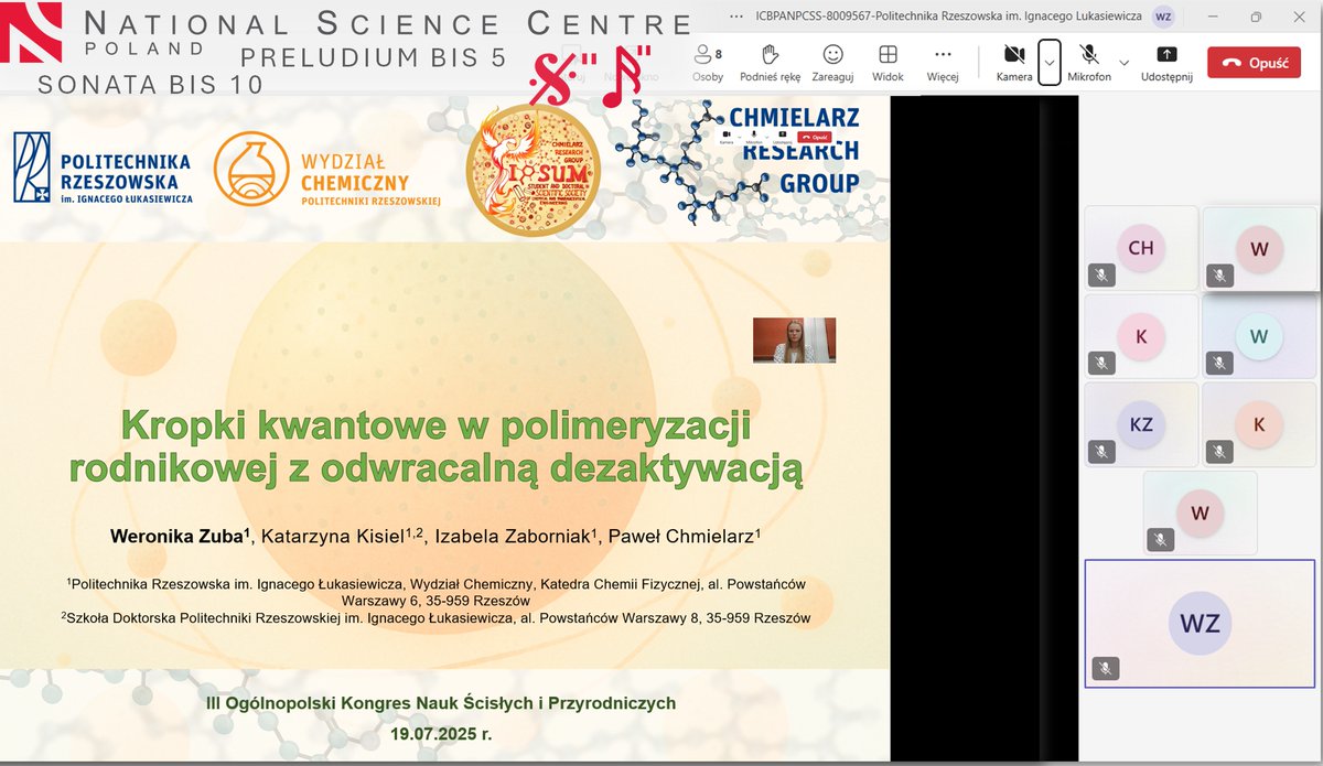 Can quantum dots drive more sustainable🌿and cost-effective💰 #ATRP ❓🔬
📅On July 19, <a href="/Chmielarz_Group/">Chmielarz Research Group</a> MSc student <a href="/WeronikaZuba1/">Weronika</a> addressed this topic during the 3rd National Congress of Exact and Natural Sciences
📌Research funded by <a href="/NCN_PL/">Narodowe Centrum Nauki</a> #PRELUDIUMBIS and #SONATABIS 💵