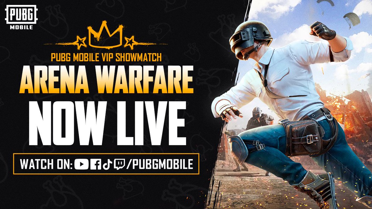 I'm playing in the $4,000 USD PUBG MOBILE VIP Showmatch: Arena Warfare! 
My team is STACKED and ready to win!  
Watch now 📷 youtube.com/watch?v=SFKENC…
 #PUBGMVIP #RANKEDARENA #PUBGMPartner