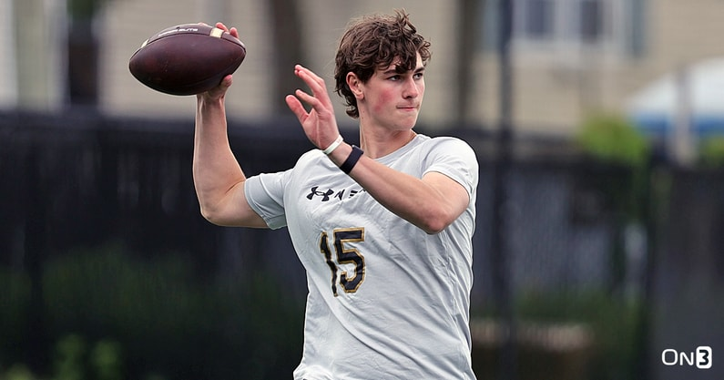 ethanmmcdowell's tweet image. Michigan QB target Keegan Croucher 100% looked like a Top 10 passer in his class today. 

A few schools are starting to stand out.

Thoughts and intel on the coveted quarterback: on3.com/teams/michigan…