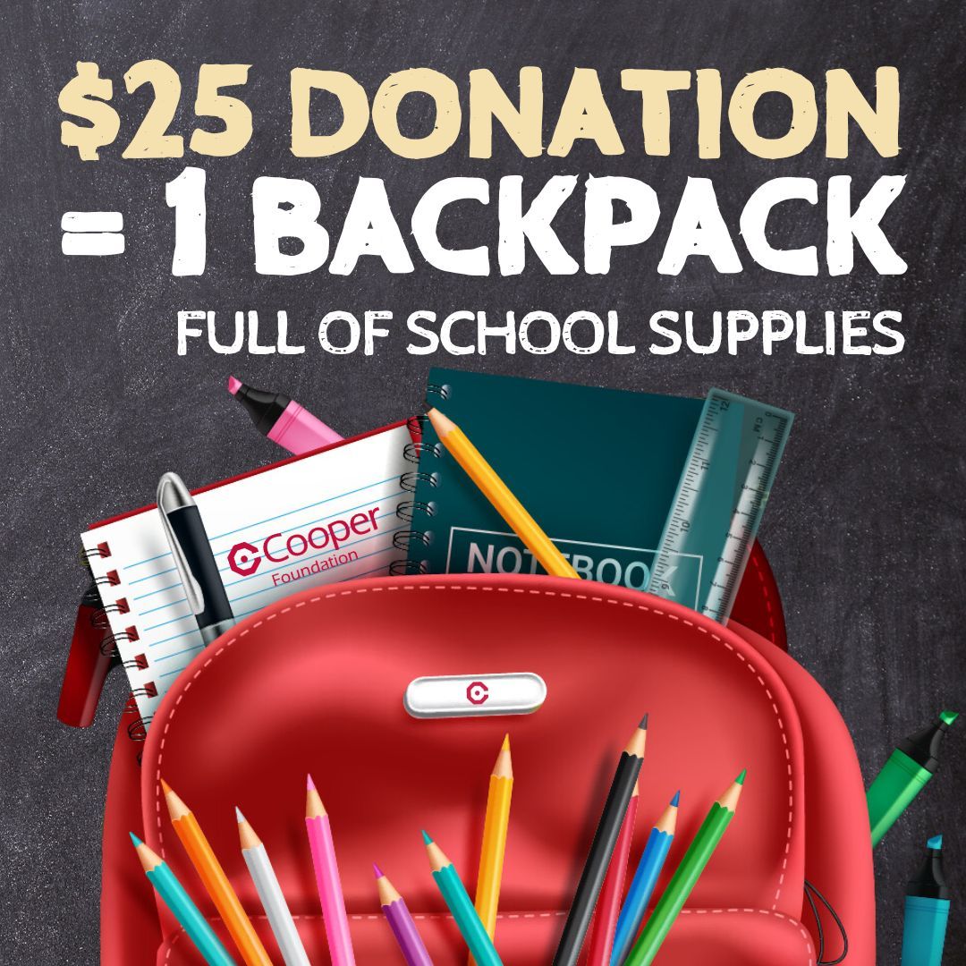 Cooper Foundation (@cooperfdn) on Twitter photo Help local students start the school year right! Just $25 provides a KIPP Cooper Norcross Academy student with a backpack full of school supplies. Operation Back to School is more than supplies—it’s about confidence, opportunity & success. 
Donate today: buff.ly/ifs8oIL Help local students start the school year right! Just $25 provides a KIPP Cooper Norcross Academy student with a backpack full of school supplies. Operation Back to School is more than supplies—it’s about confidence, opportunity & success. 
Donate today: buff.ly/ifs8oIL