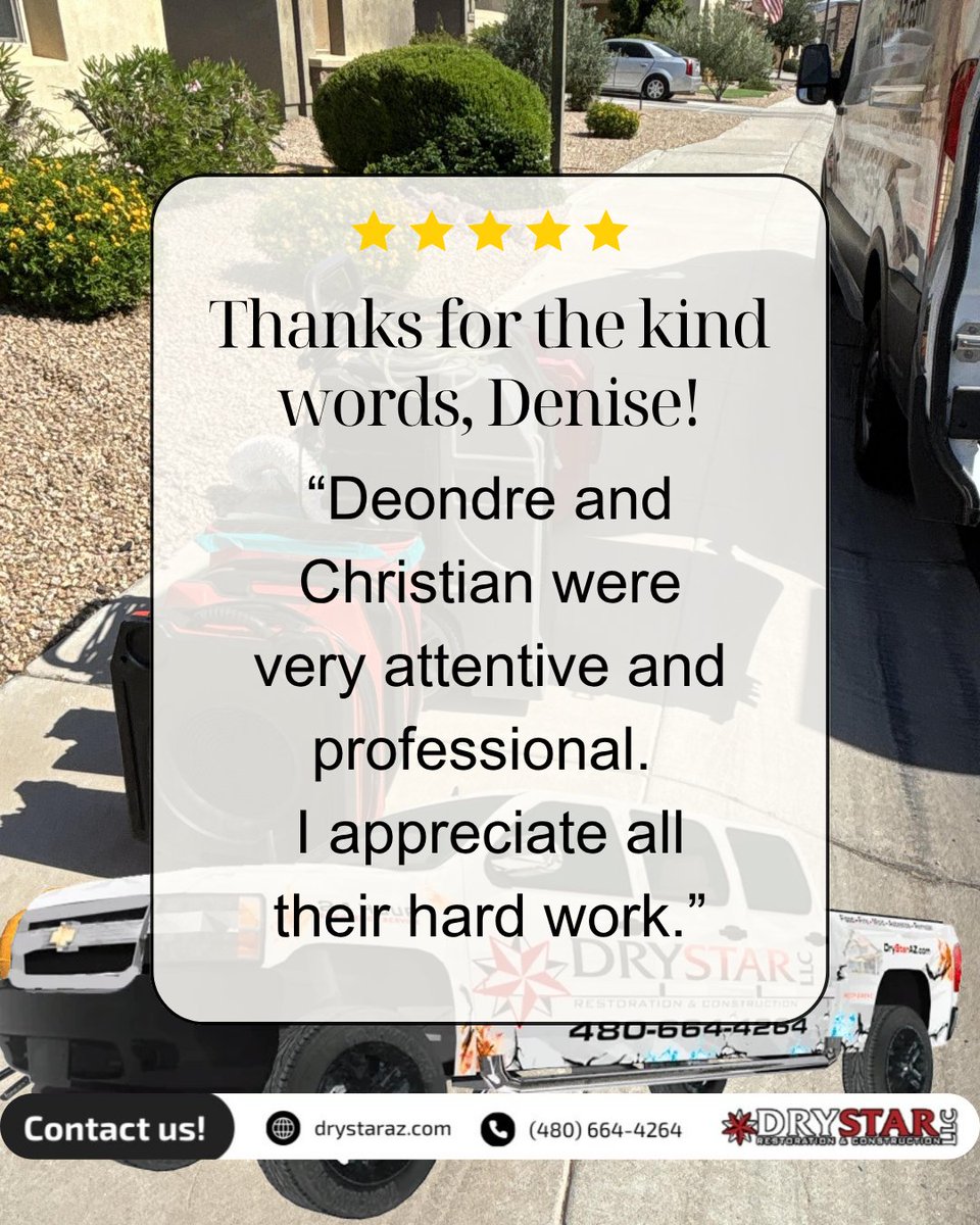 Another 5-star experience from a happy homeowner!

Big shoutout to Deondre and Christian for going above and beyond — attentive, professional, and committed to doing things right.
At Dry Star, we don’t just fix damage — we take care of people.

#DryStarRestoration #CustomerFirst