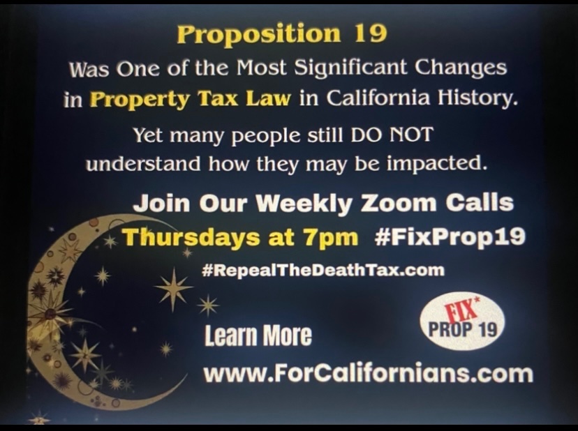 Mohave_Rain's tweet image. Attention fellow Californians
ZOOM WEEKLY MEETING INFORMATION
About Proposition 19 of 2020
Also known as the death tax and the homeless maker.
There is a group actively working on getting the bad parts of Proposition 19 fixed.
Pop in and say hi or ask a question
Topic: Fix…
