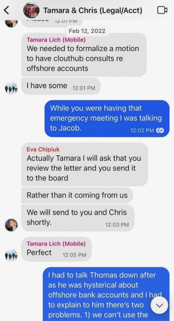 HungryTrucker's tweet image. Chris Barber&apos;s JCCF lawyer Eva Chipiuk had her bank account closed and they are blaming the evil globalists. Banks don&apos;t care who you vote for, but they do care if there are a lot of suspicious transactions like huge deposits. Banks may suspect fraud or money laundering and act.
