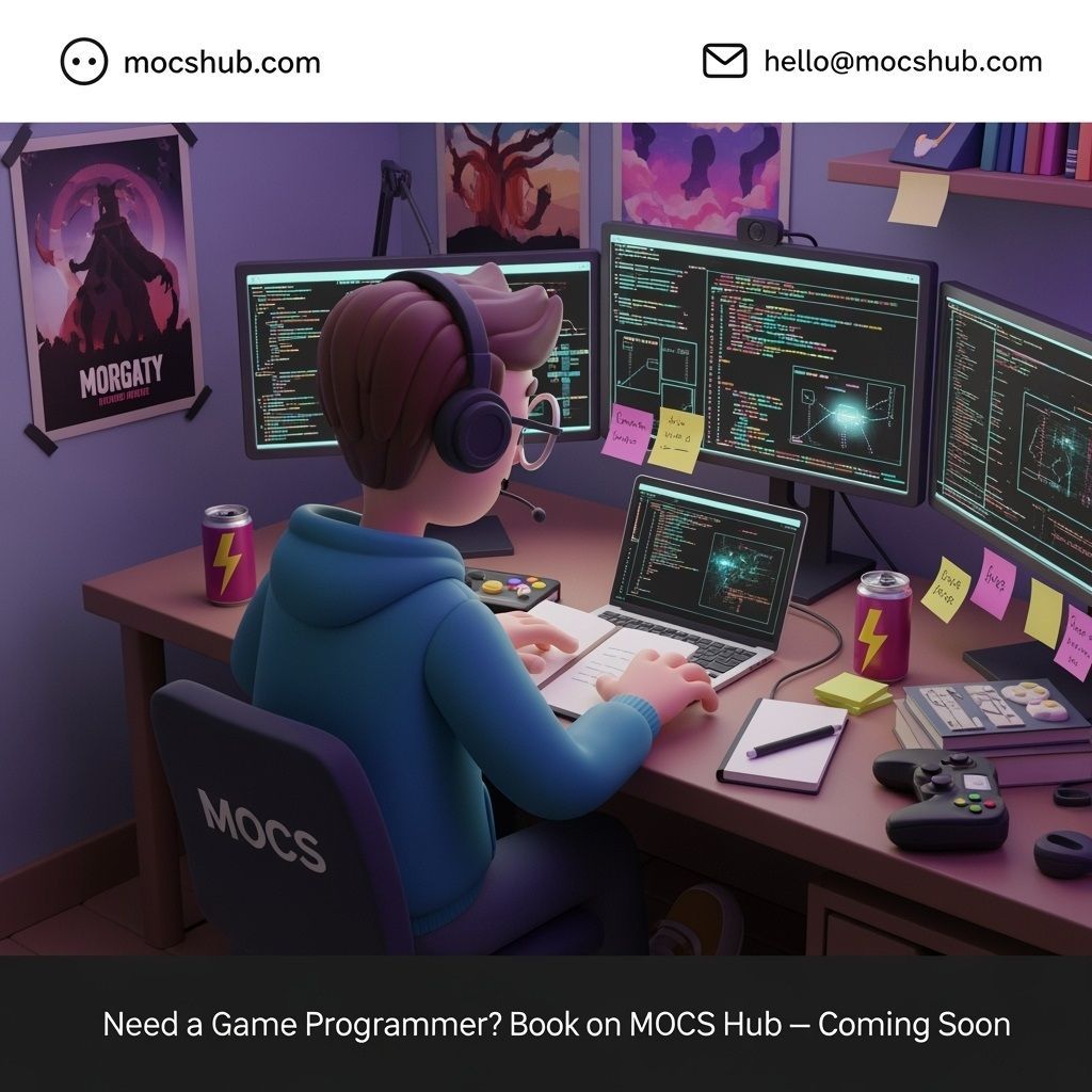 MOCSHub's tweet image. 🎮 Need a game brought to life with expert code and smooth mechanics?
From AI logic to immersive gameplay, book a skilled Game Programmer now on MOCS Hub!
📍Coming Soon — mocshub.com
🔖 Hashtags:
#GameDeveloper #GameProgrammer #GameDesign #IndieDev #CodeLife #MOCS