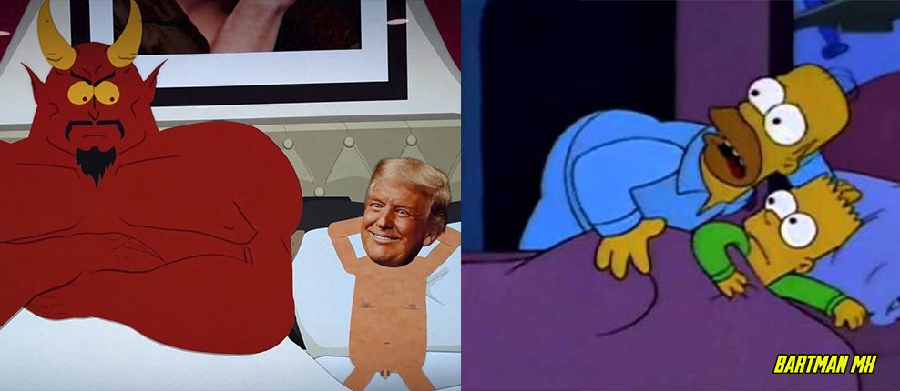 BartManMX's tweet image. Bart, no quiero asustarte pero #SouthPark T27 hizo 💩 a Donald Trump quien pasó a ser el nuevo Sadam Husein de Satanás