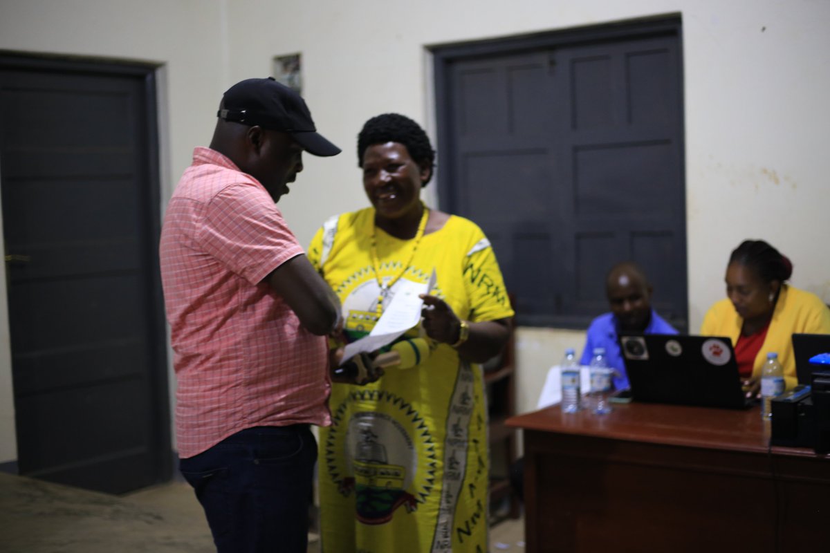 #JUSTIN:
Joseline Kolujendo  Munobite has been declared the winner of the NRM flag for Woman  Councilor LC5, Bubare Town Council, with 1,906 votes. She defeated  Niwamanya Penelope, who garnered 1,682 votes.