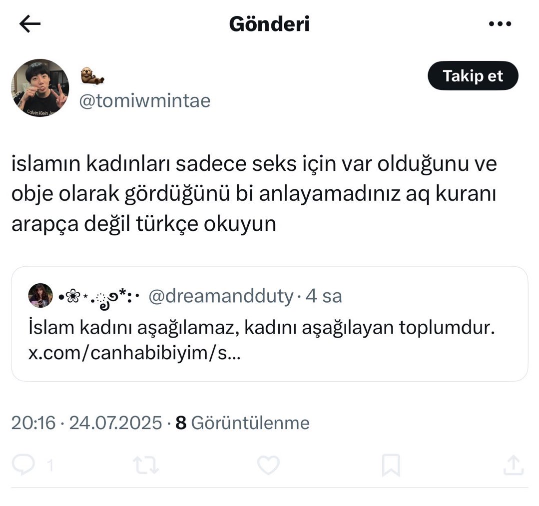munzevimi's tweet image. Ulan lolipop karısını kızını anasını sex objesi gibi çırıl çıplak gezdiren siz misini yoksa İslam mı ? Elalemin erkekleriyle her türlü şeyi yapmalarına ses çıkarmayan siz değil misiniz ?