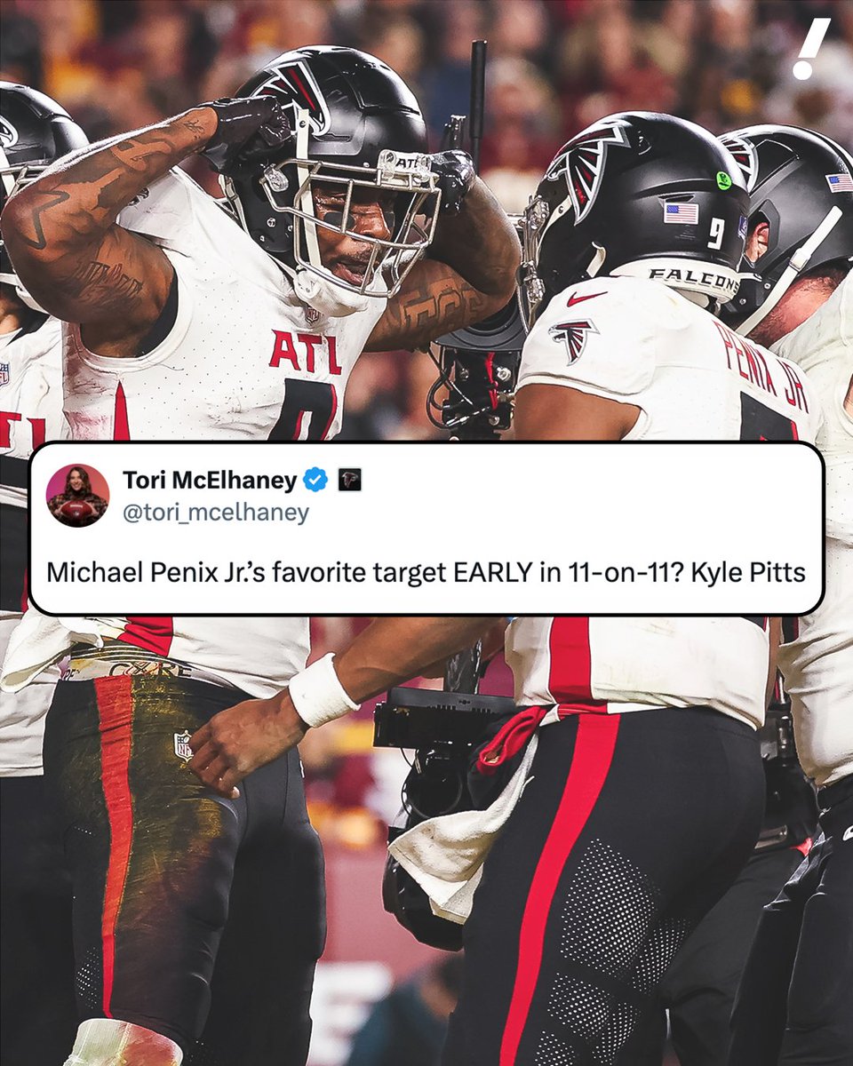 YahooFantasy's tweet image. Kyle Pitts has reportedly been Michael Penix Jr.'s favorite target in camp so far 👀
(via @tori_mcelhaney)