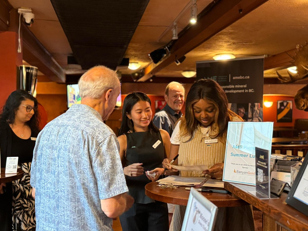AME_BC's tweet image. The AME Pioneers enjoyed a great reunion at today's summer gathering, featuring remarks from Tara Christie, President & CEO of @BanyanGold.
Thank you to Banyan Gold for their continued support of the 2025 AME Pioneers' Program and making events like this possible.
