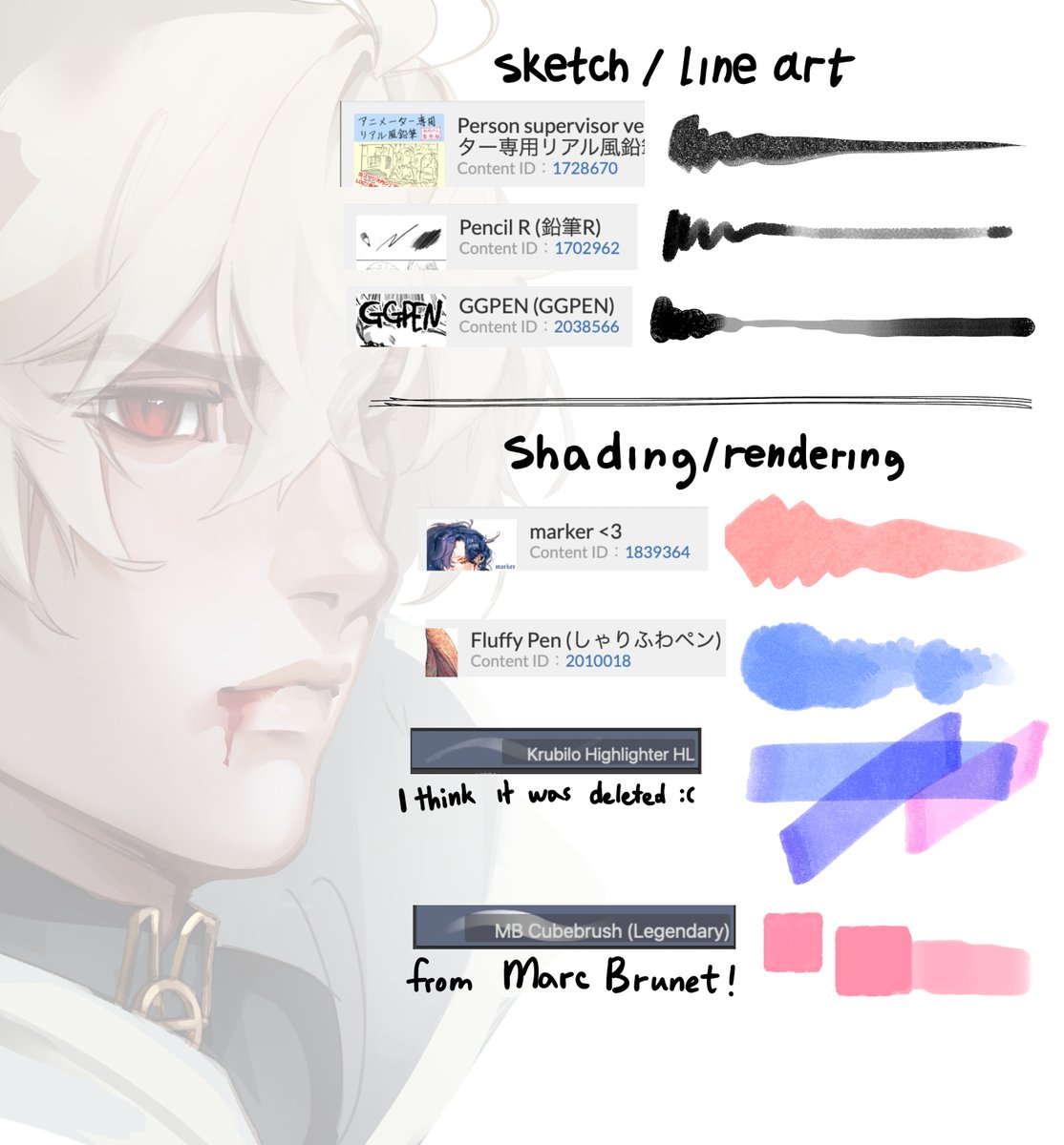 iv0ria's tweet image. "I NEED TO KNOW WHAT BRUSHES YOU USE IN CSP 🙏🙏🙏" -> your answer iv0ria.straw.page