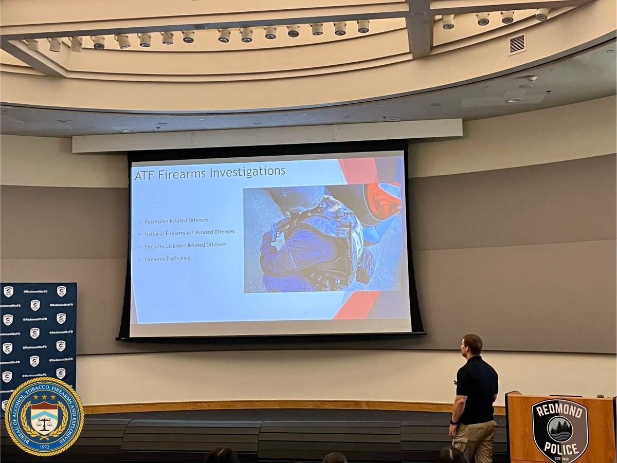 ATF_Seattle's tweet image. This week, @ATF_Seattle special agents presented at Redmond PD’s Youth Police Academy, a weeklong program designed to give teens a behind-the-scenes look at law enforcement.