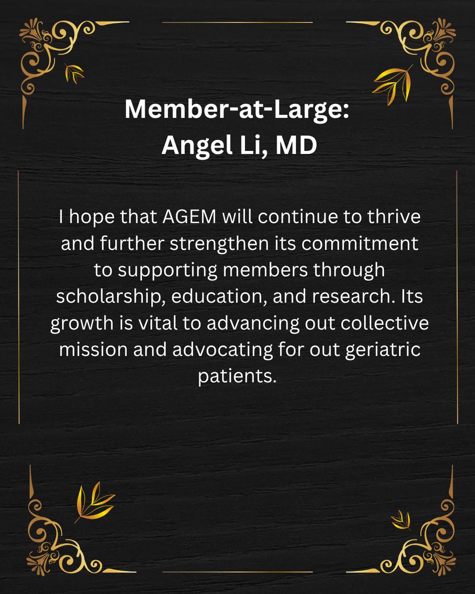 AGEM_SAEM's tweet image. ✨New Exec Committee Highlight✨

Member-at-Large Angel Li, MD at @OhioStateEMRes shares her hopes for AGEM this upcoming year!

@saemonline 
#emergencymedicine #saem #agem #geriatricmedicine #emergencydepartment