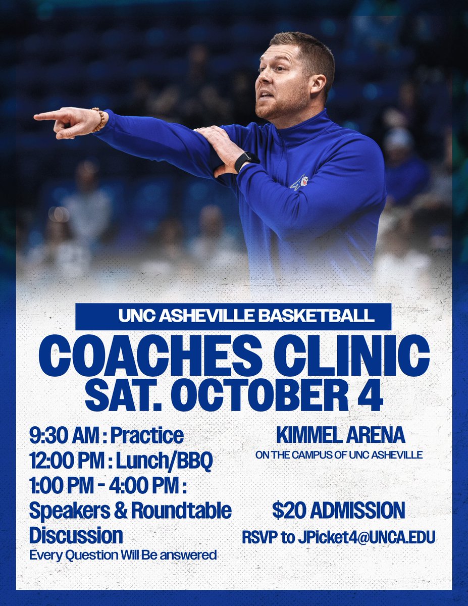 Mike Morrell (@coachmmorrell) on Twitter photo SAVE THE DATE! Come join <a href="/UNCAvlMBB/">Asheville Basketball</a> and staff on Oct 4th for the day!! Email JPicket4@UNCA.edu to RSVP. SAVE THE DATE! Come join <a href="/UNCAvlMBB/">Asheville Basketball</a> and staff on Oct 4th for the day!! Email JPicket4@UNCA.edu to RSVP.