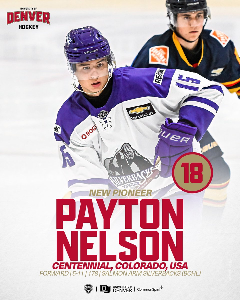 NEW PIONEER: Payton Nelson

Payton spent 2024-25 with  Salmon Arm in  the BCHL and recorded 17 points (11g/6a) in 53 games. The Centennial, CO native played 2 seasons in the USHL with Des Moines and Muskegon &amp; is a Colorado Thunderbirds alum.

Learn More: bit.ly/3IIme8S