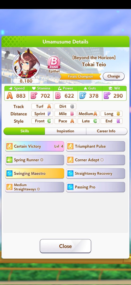 Hi2chan's tweet image. Here are some of the &apos;amazing&apos; feats I did ytd!

I&apos;m determined to get A ranks for my 3☆ horses &amp;amp; then drop the game 😂