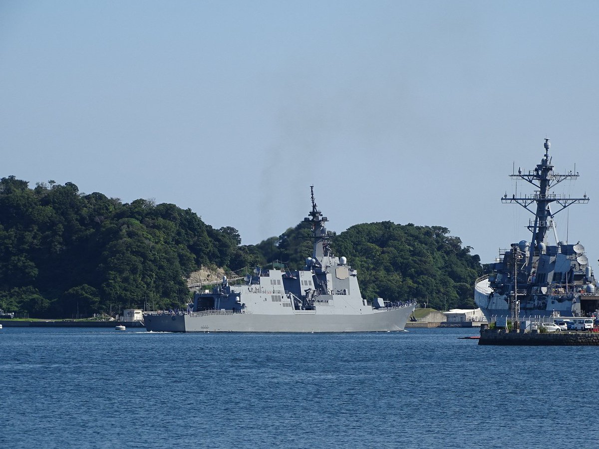 護衛艦「まや（JS Maya, DDG-179）」、出港しました。訓練ご苦労さまです。