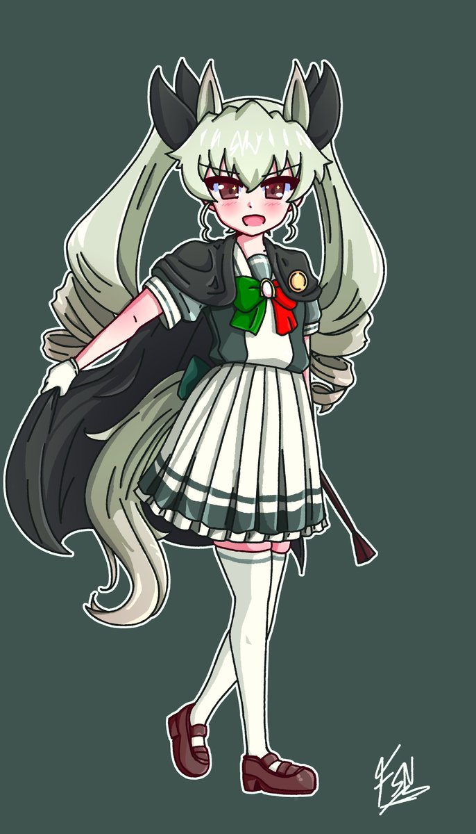 Frasenu's tweet image. Anchovy (GuP) X Umamusume