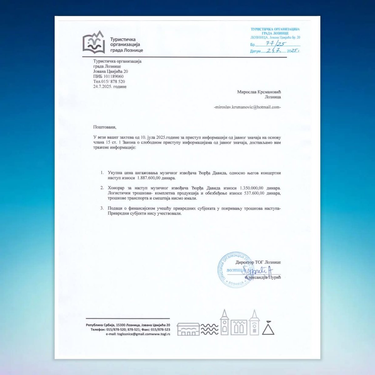 cikafranjo's tweet image. Preko 16.000,00 € za koncert draganinog drugara koji nema nijednu snimljenu pesmu. Bravo!