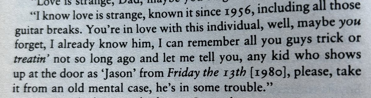 vrizov's tweet image. Started the inevitable VINELAND re-read and forgot about Pynchon’s endearing tic of giving the year for each movie cited, which I presume the copy editor had a *discussion* with him about. Great quotes on “Jason” too.