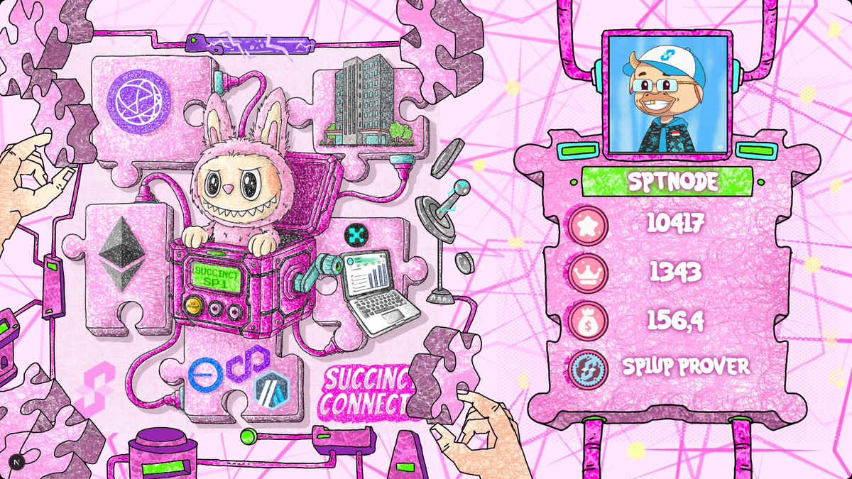 sptnode's tweet image. My journey in @SuccinctLabs Testnet!
I've earned 10417 stars in Stage 1
ranked #1343 in Stage 2
staked 142.47 $stPROVE.
My role is sp1up Prover.
Create Your Stats : stats.succinct-world.xyz
#Succinct #Testnet #Blockchain #Web3 #ZK
