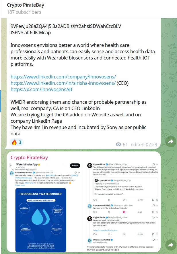 Crypto Pirate (@crypt0pirate_) on Twitter photo We're always early — this one’s built for millions.
$ISENS <a href="/innovosensAB/">Innovosens AB INC</a>
Join in my TG if you like catching gems early.
t.me/TheCryptoPirat… We're always early — this one’s built for millions.
$ISENS <a href="/innovosensAB/">Innovosens AB INC</a>
Join in my TG if you like catching gems early.
t.me/TheCryptoPirat…
