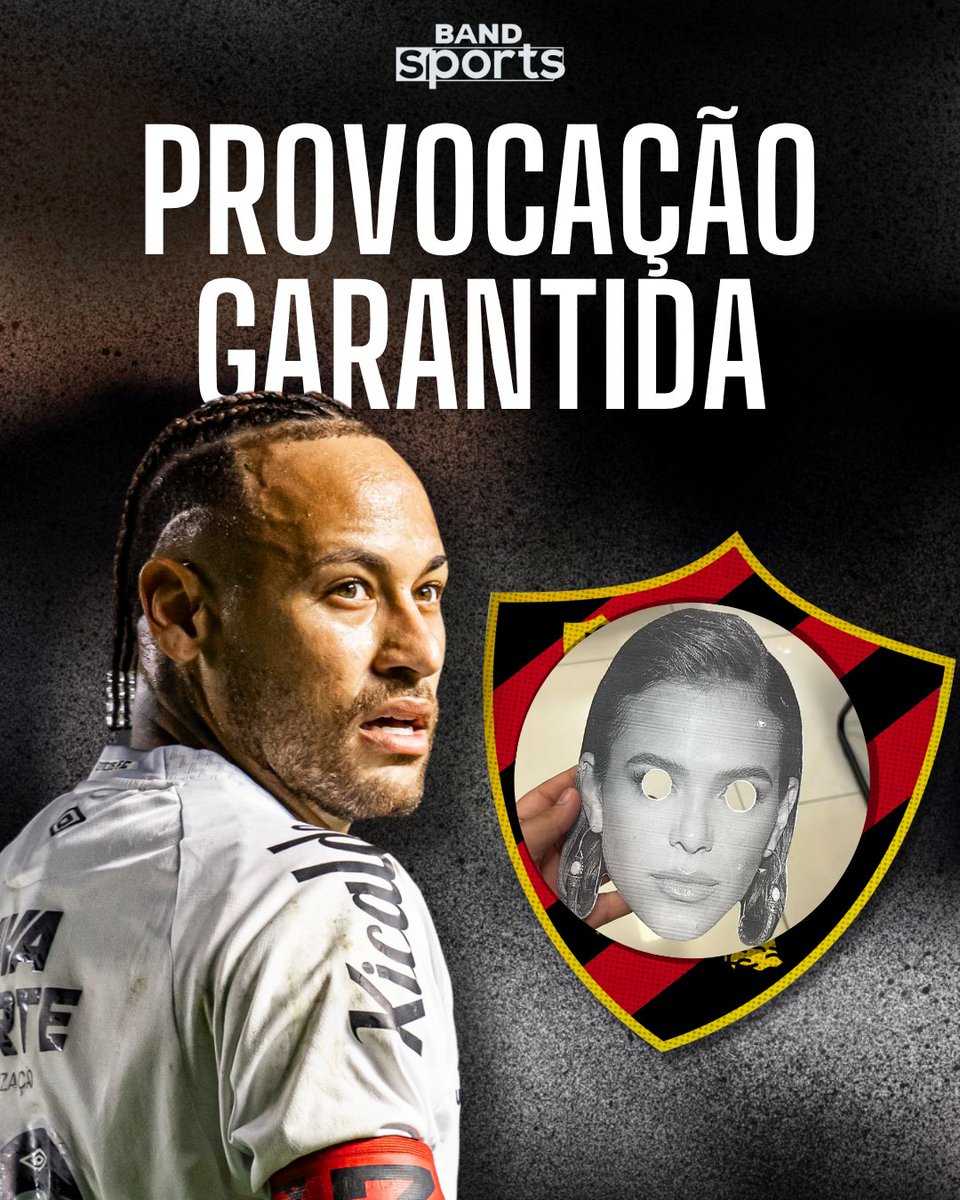 A ZOEIRA NUNCA PARA 😅 Torcedores do Sport se preparam para provocar Neymar nas arquibancadas durante o confronto do Leão da Ilha contra o Santos, no próximo sábado. Algumas máscaras com o rosto de Bruna Marquezine, ex-namorada do camisa 10, foram impressas pela torcida