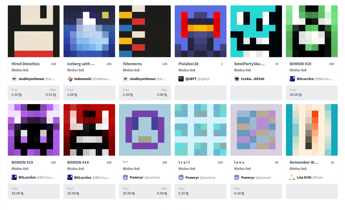 These are the <a href="/8bidou/">8bidou</a> pieces in my permanent collection. #tezosart