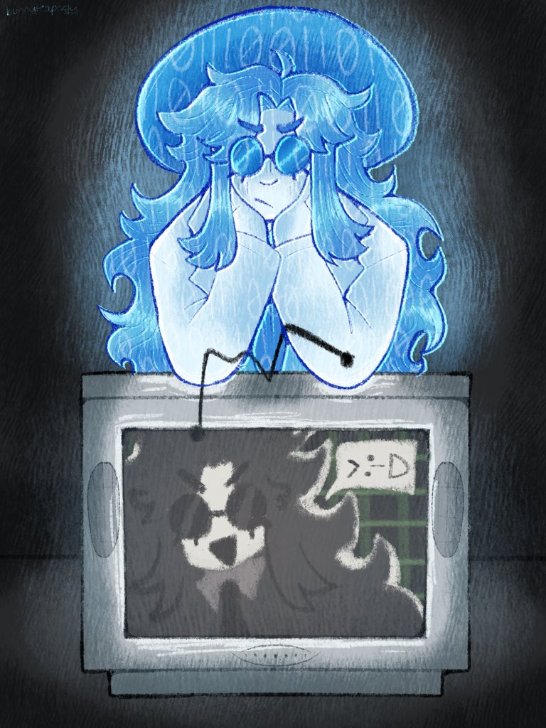 bunnyteaparty_'s tweet image. attack 19 for computercryptid !!
#artfight2025 #art #artmoots #oc