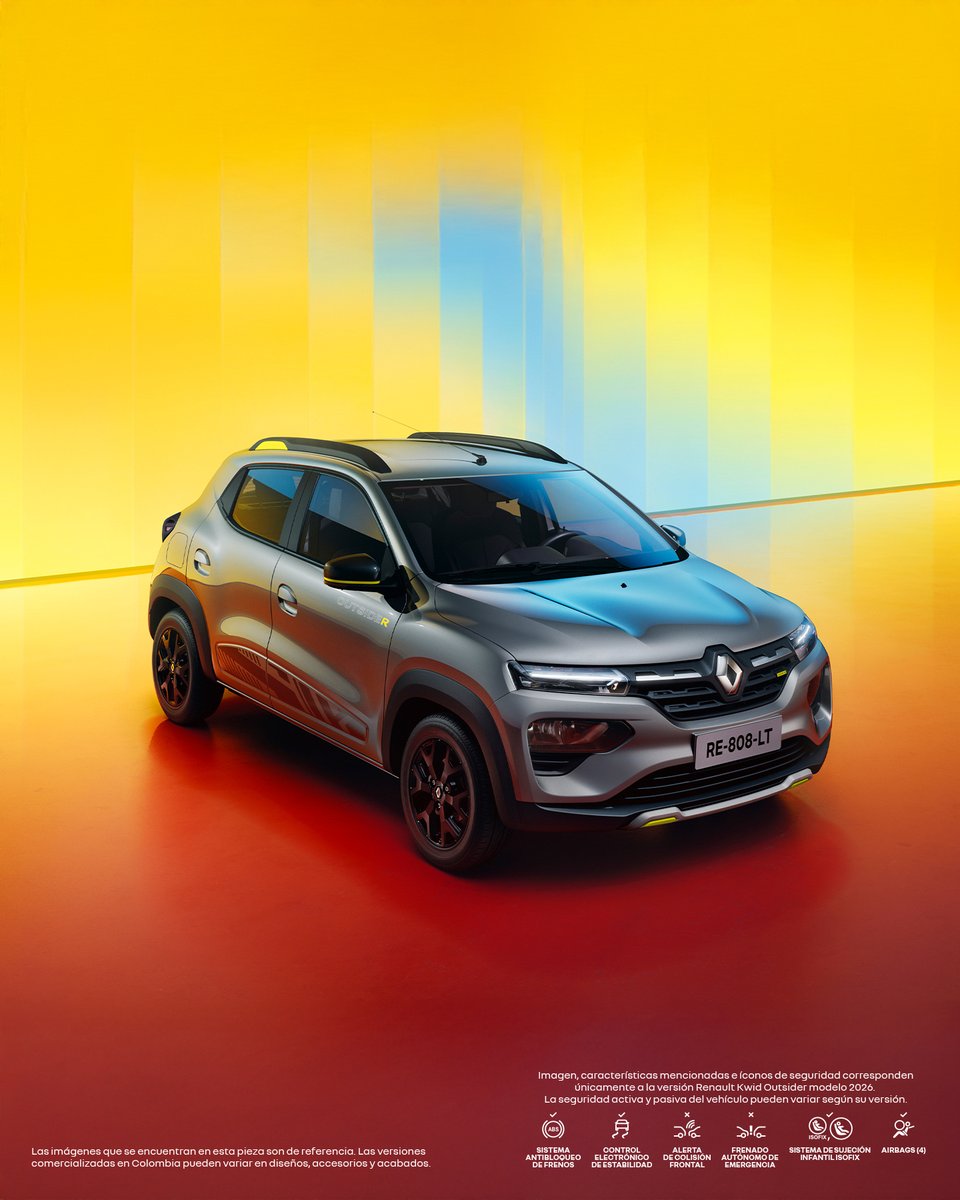 un diseño que atrae
#Renault #Kwid evoluciona con un audaz diseño SUV; nuevo color de carrocería gris cassiopée, con adhesivos laterales, insignia en la parrilla frontal y rines de aleación dark