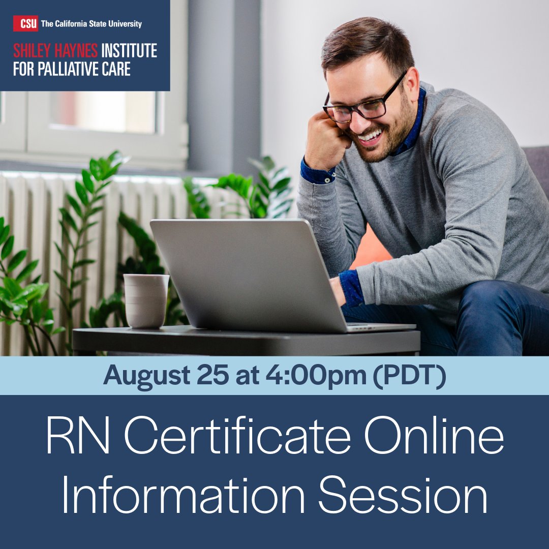 csupalliative's tweet image. 📣 Nurses: Our free RN Certificate information session is just weeks away!
📅 Aug. 25 at 4 PM PDT
Discover how this 8-week online course builds real-world palliative care skills.
🔗 bit.ly/4bYUHsW
#RNTraining #PalliativeCare #CECredits