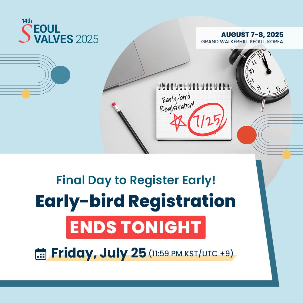 summitmd_cvrf (@summitmd_cvrf) on Twitter photo 🚨Early-bird Registration for #SEOULVALVES2025 ends in just a few hours, making today your final opportunity to get a head start! Register now to sharpen your skills and grow with the leaders in the evolving field of structural heart interventions. 
🔗seoul-valves.com/2025/attend_re… 🚨Early-bird Registration for #SEOULVALVES2025 ends in just a few hours, making today your final opportunity to get a head start! Register now to sharpen your skills and grow with the leaders in the evolving field of structural heart interventions. 
🔗seoul-valves.com/2025/attend_re…