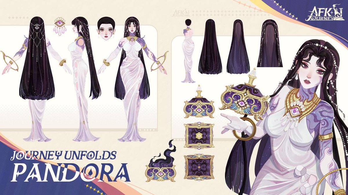 AFK_Journey's tweet image. Secrets Whispered, Power Unleashed.
Pandora weaves mystery, beauty, and charm into every move.
With a silver tongue and endless talents, are you ready to fall under her spell? #AFKJourney