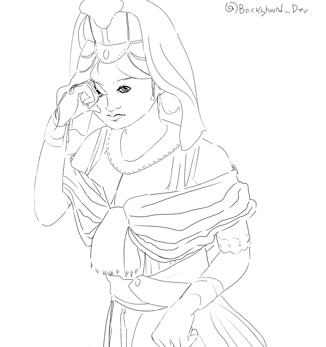 Sketch faze of recent piece. took me forever to style the toga. My commissions are always open!

#art #sketchart #oc