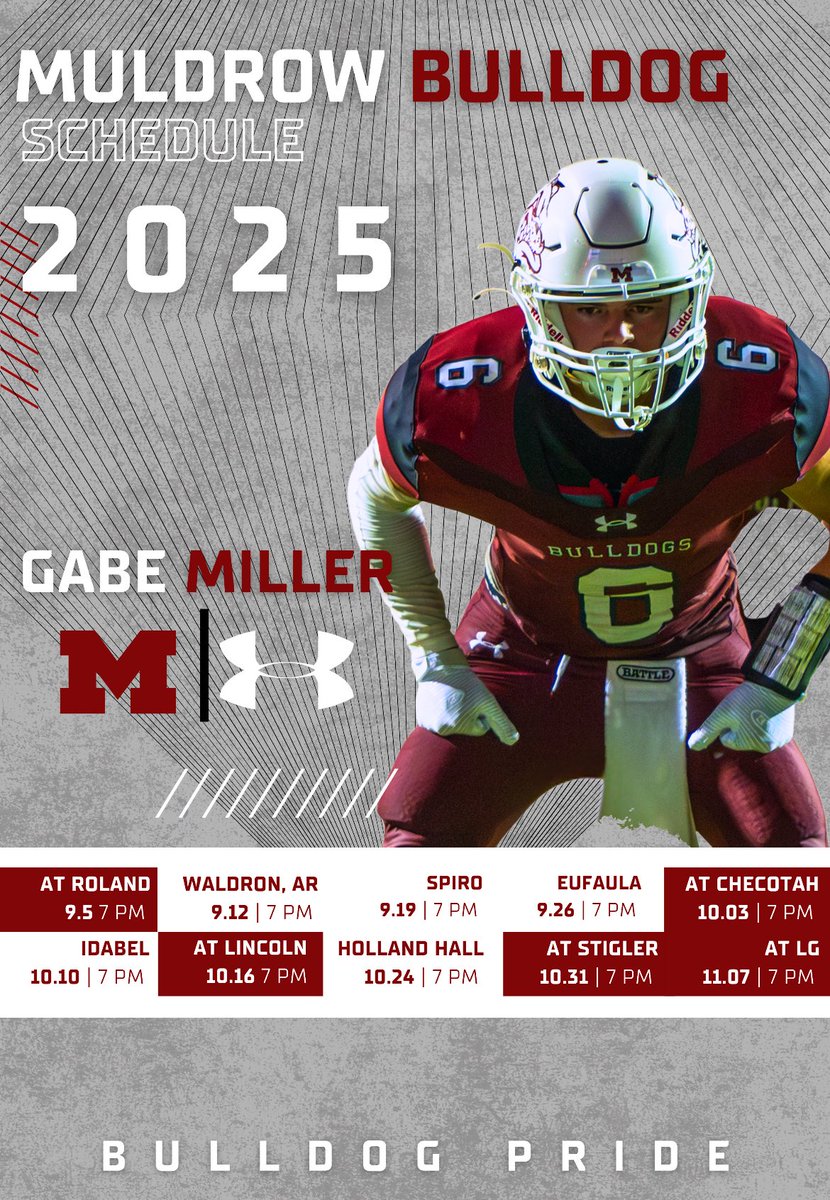 GKMiller3's tweet image. #senior2026 @MHS_Ftb_Dogs @CoachCoatney @CoachT_Shep
hudl.com/video/3/174397…
Ht: 5'11"/Wt: 170
GPA: 3.9
NCAA ID#:240423946
40: 4.6/Bench 245 Squat 355 Deadlift 385 PowerClean 205/
JR stats: 62 total tackles
48 Solo tackles
1 FR, 1 Sack,4 TFL, 1 CF,
1 Pancake, 207 all…