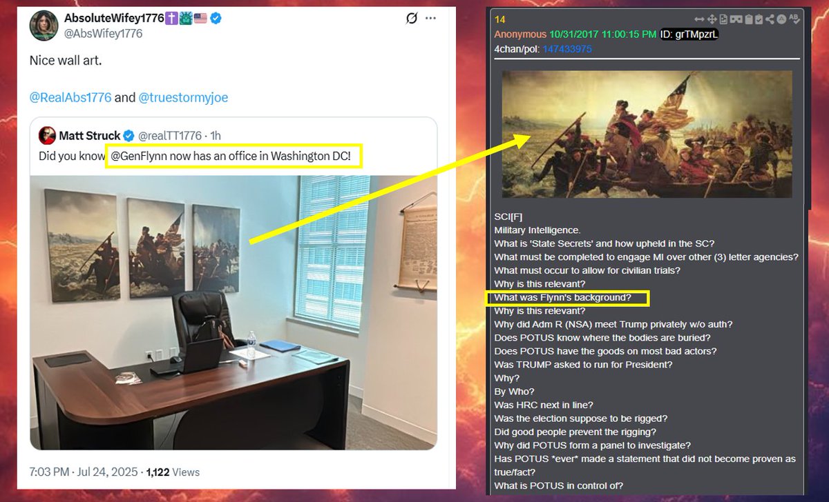truestormyjoe's tweet image. See you at 9pm EST!
What's Flynn's Background (Art)
@AbsWifey1776 @RealAbs1776 @RevDQ @anotherkimber @ShannonArmenis