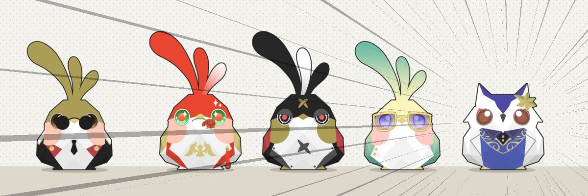 k_pipernigrum's tweet image. ヘッダー描いてたんですけど、一人だけフクロウなの浮くの楽しいｗ