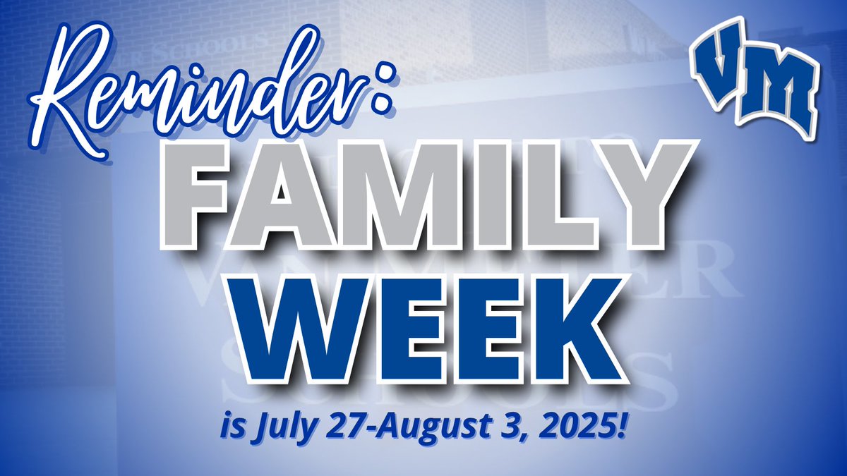 Reminder: Family Week runs from Sunday, July 27 through Sunday, August 3, as part of Iowa’s Unified Activity Federation calendar. Take this opportunity to relax, recharge, and enjoy time together as a #VanMeter family! 😊