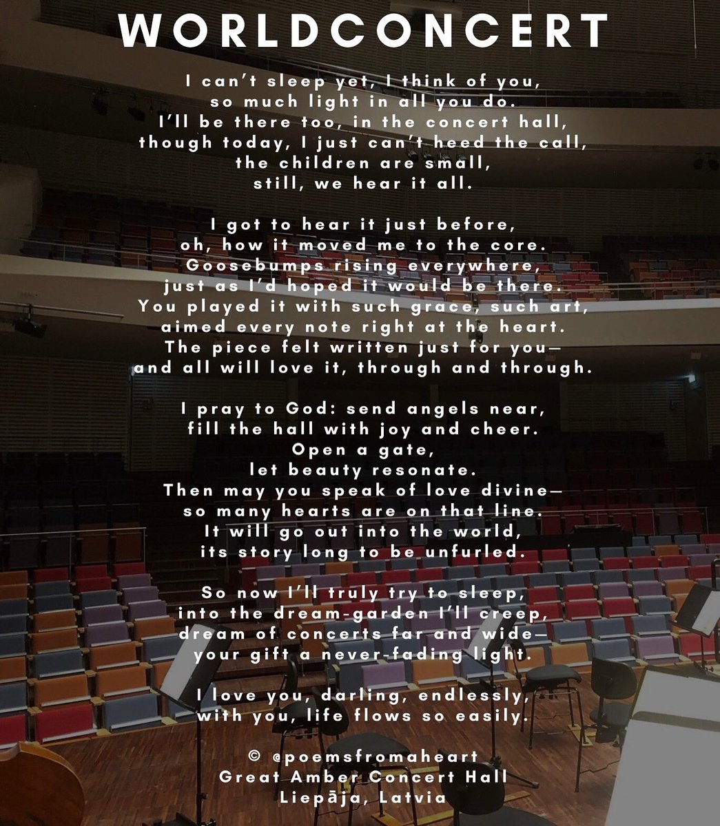 WorldConcert #hope #faith #poemsfromaheart #liveconcerts #liepaja 
#classicalmusic #familytravels #latviamusic #latvia #poetrycommunity #writingcommunity #vasks #voxamoris #violinmusic #violinist