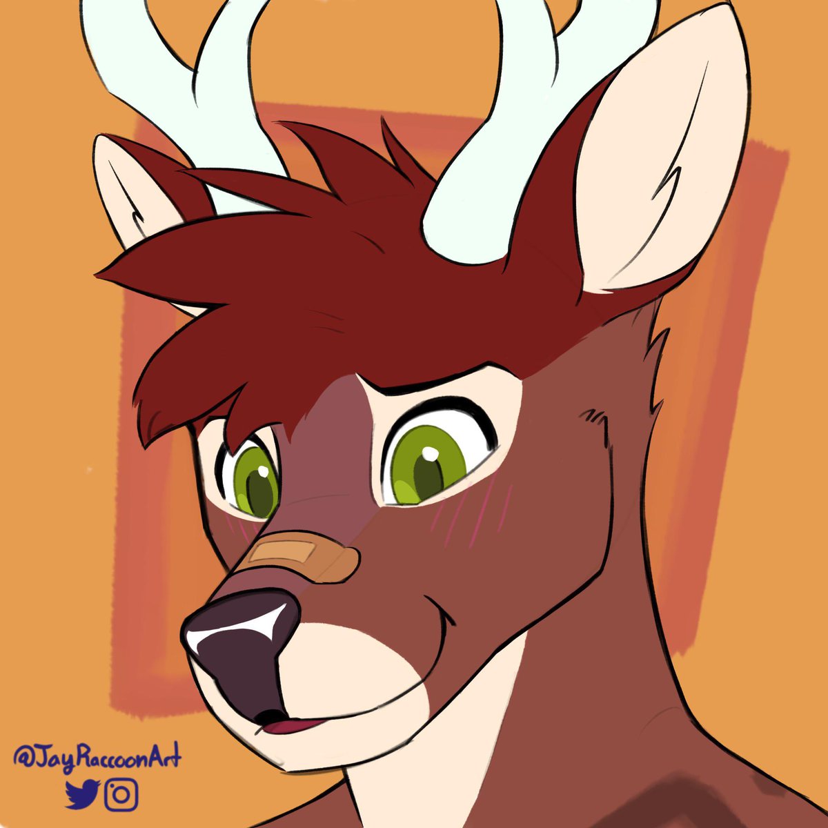 Hehe what a cute deer… I look like this when I see a cute guy I like hehe. (Full credit to the artist)

Link to location… unfortunately, I don’t know where it’s from but the artis name is on the pick.