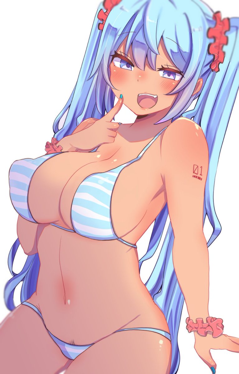 暑すぎるんで水着褐色ミクちゃん貼っておきます。 