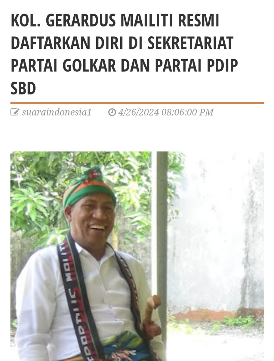 Hukum M4T1 K0rupt0r (@joppiemagai) on Twitter photo <a href="/GoodRecom/">Like This</a> Kalo dia pengkhianat biar dia mati. Termasuk juga pengkhianat Netralitas TNI, KOLONEL SUS GERARDUS MALITI yg melanggar UU TNI & UU Pilkada, melarang prajurit aktif berpolitik praktis, melacurkan diri ke parpol, ingin ejakulasi jadi Bupati Sumba Barat Daya. <a href="/_TNIAU/">TNI Angkatan Udara</a> <a href="/aauacid/">Akademi Angkatan Udara</a> <a href="/GoodRecom/">Like This</a> Kalo dia pengkhianat biar dia mati. Termasuk juga pengkhianat Netralitas TNI, KOLONEL SUS GERARDUS MALITI yg melanggar UU TNI & UU Pilkada, melarang prajurit aktif berpolitik praktis, melacurkan diri ke parpol, ingin ejakulasi jadi Bupati Sumba Barat Daya. <a href="/_TNIAU/">TNI Angkatan Udara</a> <a href="/aauacid/">Akademi Angkatan Udara</a>