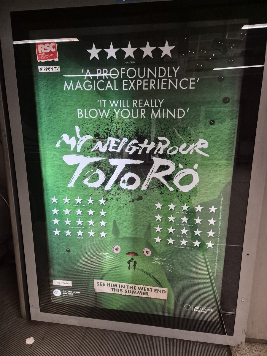 ATDazzles's tweet image. Get back to London and am greeted by this poster for @totoro_show on the tube. It's an honour to have my stars on a poster for such a beautiful and magical show!