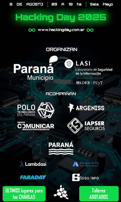 SeguInfo's tweet image. Esto!👇👇 Sin palabras... y casi sin lugares 😍
GRACIAS a los sponsors!
Info: hackingday.com.ar