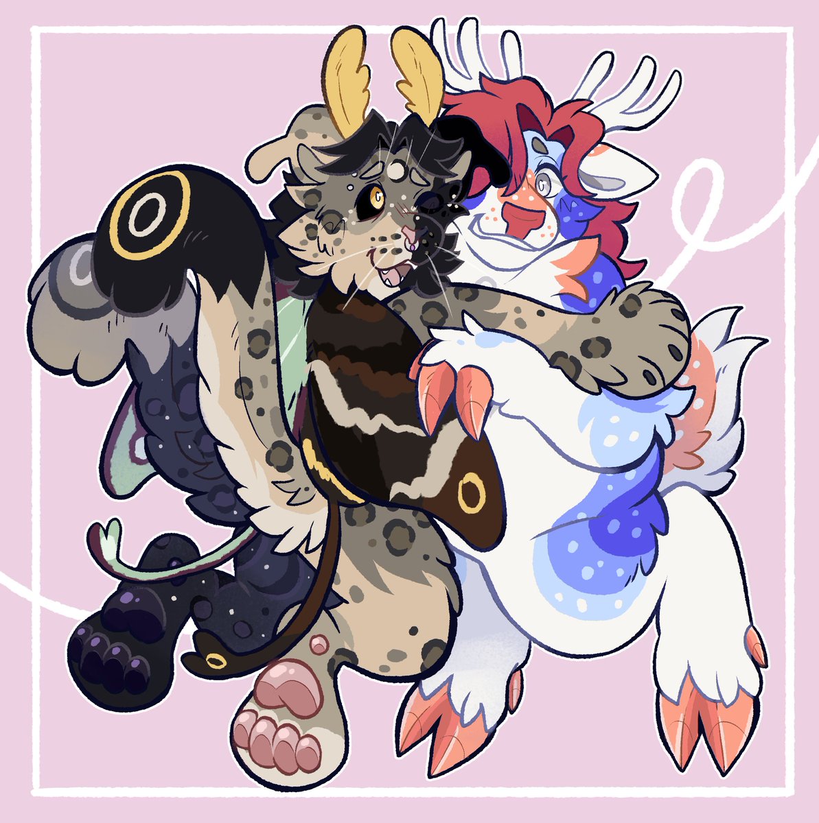 wherever you go, i wont be far to follow!! 💛💙 it started as a sketch and then got out of hand i fear … but umm :3 YAYYY <a href="/moonbuoy/">🌙⚖️</a> 
#fursona #art #digitalart #furryart #furryartist