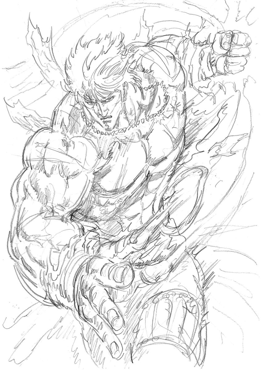 Cyborg_H2G's tweet image. コミックゼノン2025年9月号の表紙絵
蒼天の拳リジェネシス 霞拳志郎
カラー🎨
線画✒︎
下絵✏️
ラフ✏️
ゼノン表紙ではスパークがあまり見えなかったので公開します☺️
金曜日、連日の暑さも相まって疲れが溜まってきますね。
皆様どうか熱中症などにお気をつけて!
今週もあと少し!乗り切りましょう🔥