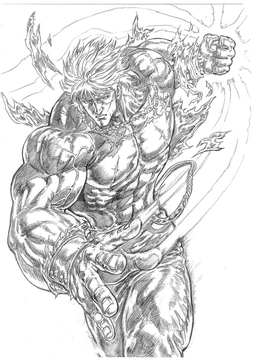 Cyborg_H2G's tweet image. コミックゼノン2025年9月号の表紙絵
蒼天の拳リジェネシス 霞拳志郎
カラー🎨
線画✒︎
下絵✏️
ラフ✏️
ゼノン表紙ではスパークがあまり見えなかったので公開します☺️
金曜日、連日の暑さも相まって疲れが溜まってきますね。
皆様どうか熱中症などにお気をつけて!
今週もあと少し!乗り切りましょう🔥