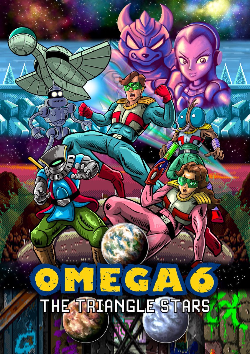 ima_1966's tweet image. 🎉本日7月25日で「OMEGA 6 THE TRIANGLE STARS」は発売1周年を迎えました❗️任天堂を退職した当時、自身でゲームを制作・発売することになるなんて夢にも思っていませんでした。それが現実となったのは、多くの方々の支えがあってこそです❗️ありがとうございました❗️ #omega6